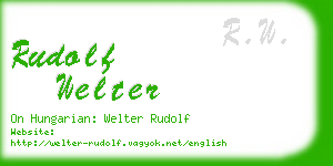 rudolf welter business card